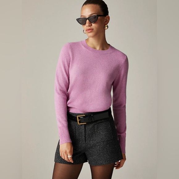 J. Crew Sweaters - J.Crew NWT 100% Cashmere Classic Crewneck Heather Purple Sweater
